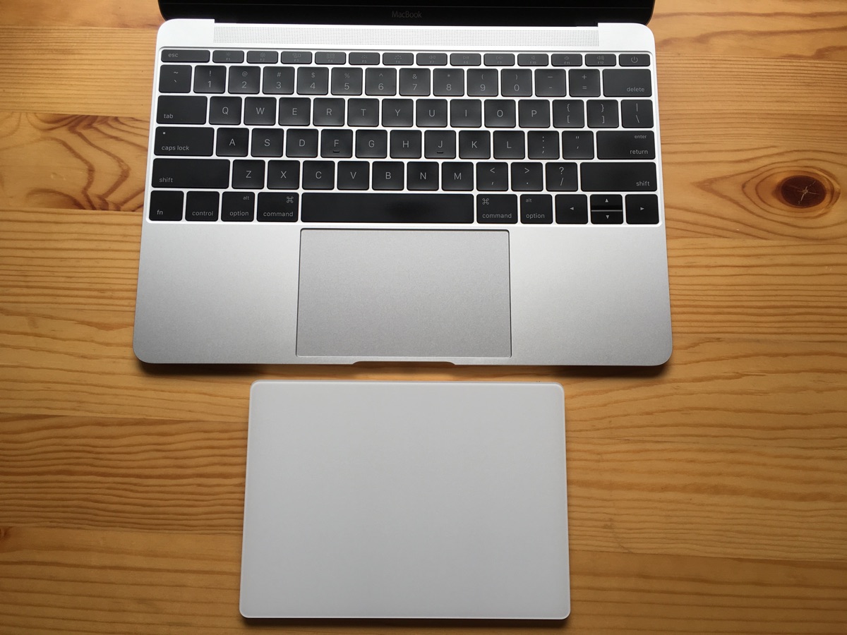 Magic Trackpad 2とMacBook 12トラックパッドの大きさ＆操作感比較 